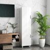 Gloss White Tall Bathroom Cabinet High Slim Narrow Cupboard Storage Unit