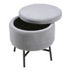 Storage Ottoman Toy Box Chair Seat Foot Stool Footrest Round Pouffe Coffee Table