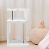 High Gloss Side Coffee Table 2 Tier Bedside End Table With LED Light Living Room