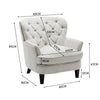 Button Wingback Chair Upholstered Linen Fabric Accent Studs Armchair Single Sofa