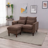 2 Seater faux leather/Linen Fabric Love Seat Sofa Armchair with Footstool Couch