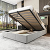 Upholstered Bed Frame Ottoman Grey Plush Velvet Fabric With Storage 4FT6 Double