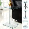 Sofa Side Table With Tempered Glass Top Living Room Furniture Coffee Tea Tables