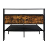 DOUBLE METAL BED FRAME WITH LED, CHARGING STATION, STORAGE HEADBOARD AND DRAWERS