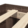 Bed Frame with Headboard Brown Oak 140x200 Engineered Wood P4L5