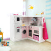 Kids Corner Kitchen Playset Pretend Wooden Play Kitchen Toy-Pink