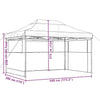 Foldable Party Tent - with 3 Sidewalls Beige U3R8