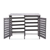 Double Wheelie Bin Storage Grey Slatted Store Cover Garden Rubbish Dustbin 2Shed