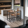 Set of 2 Steel Frame Bar Stools with Metal Frame