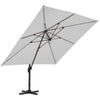 3M Sun Rotating Umbrella Garden Banana Parasol Cantilever Canopy Weight Base