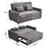 2 Seater Sofa Grey Fabric Convertible Sofabed with 2 Cushions Daybed Living Room