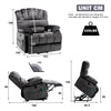 Fabric Velvet Power Recliner Armchair Electric Massage Sofa Reclining Chair Grey