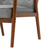 Grey Fabric Accent Chair Scandi Armchair Rubber Wood Frame Single Fireside Sofa