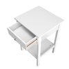 White Bedside Table Wooden Nightstand Cabinet Storage Unit with Shelf & Drawer