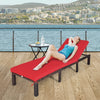6-Positions Adjustable Rattan Sun Lounger Deck Chaise Sunbed w/Removable Cushion