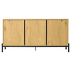 Rattan Boho Side Cabinet with 2 Door Cupboard & 3 Drawers Home Office Metal Base