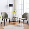 Pair of Grey Faux Leather Padded Dining Chairs Seat Kitchen Restaurant Chair