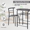 3 Pcs Compact Dining Room Set Kitchen Breakfast Bar Table W/ Storage Shelf Black
