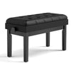 Heavy Duty Adjustable Wooden Piano Bench Double Piano Seat w/Storage
