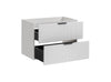 Bathroom Vanity Unit 800mm Ribbed Textured White Modern Wall Hung Floating Adel
