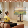 Rolling TV Stand on Wheels Mobile TV Cart for 32"-75" TVs Walnut