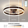 LED Ceiling Fan Light Dimmable LivingRoom Chandelier Lamp With Remote Control