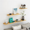 Set of 2 Wooden Floating Shelves Kids Bookshelf Wall Mounted Picture Ledge Shelf