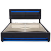 Ottoman Gas Lift Storage Bed PU Upholstered Bed Frame & Headboard 6ft Super King