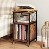 Record Player Stand With Charging Station Vinyl Storage Cabinet Rolling Table