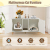 Indoor Wooden Kitten House End Side Table-White