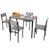 Modern Dining Table 4 Chairs Set Metal Frame Kitchen Home Bar Bistro Grey/Brown