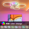 RGB LED Ceiling Fan Light Dimmable Chandelier Living Room Lamp W/ Remote Idgiemu