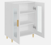 Small White Glass Display Cabinet MODERN Cupboard Wooden Sideboard Storage Unit