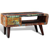 Coffee Table with Curved 1 Drawer Reclaimed Wood Home Furniture Z6E0