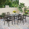 7 Pcs Garden Patio Dining Furniture Set Outdoor Furniture Stackable Chairs Table