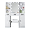 White Dressing Table With Drawers Mirror Stool Set Makeup Desk Vanity Table UK