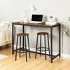 Bar Stools Set of 2 Industrial Bar Stools Metal Frame Barstools with Round Top
