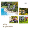 Set of 2 Folding Camping Chairs & Ottoman 7-Position Adjustable Recliner Chair