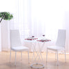 Set of 2 Dining Chairs PULeather Padded Seat High Back Metal Legs Home Furniture