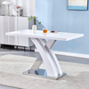 Dining Table 120cm High Gloss Chrome X Frame Kitchen Dining Furniture White Sets