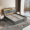NEW OTTOMAN STORAGE UPHOLSTERED BED FRAME 4FT6 DOUBLE WITH USB PORT & LED Sszzen