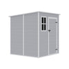 Grey Large Plastic Garden Shed Outdoor Storage Shed w/ Door and Window 181x183cm
