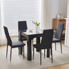 Small Space Dining Set 5Pcs Square Dining Table+ 4 Dining Chair Set Black Wooden