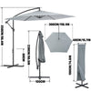 10ft Sunshade Outdoor Cantilever Patio Umbrella 6 Sturdy Ribs for Garden Kdlioyk