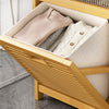 Dirty Clothes Basket Bamboo Shelf Home Bathroom Storage Rack Towel Organizer UK