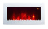 2024 TRUFLAME LED FLAMES 7 COLOUR WHITE GLASS CURVED WALL MOUNTED ELECTRIC FIRE