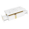 Coffee Table with Drawers Storage White Wooden Centre Table for Living Room