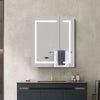 Elegant Dimmable LED Bathroom Mirror With Shaver Socket Clock Wall Mounted IP44