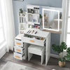 Makeup Desk Dressing Table With Mirror 4Drawers Stool Vanity Set Bedroom Modern