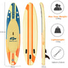 10.5FT Inflatable Stand Up Paddle Board SUP Surfboard Adjustable Non-Slip Deck